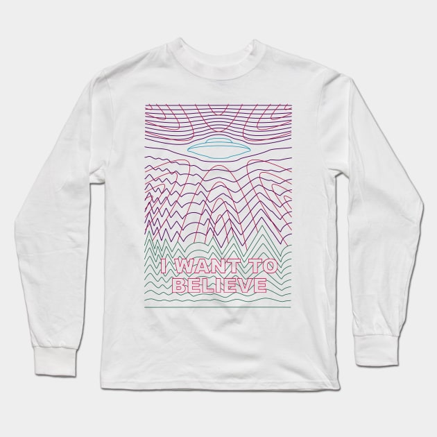 I Want to Believe Long Sleeve T-Shirt by 38Sunsets